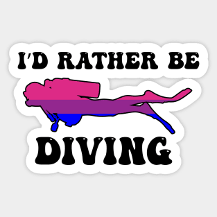 I'd Rather Be Diving: Bisexual Pride Sticker